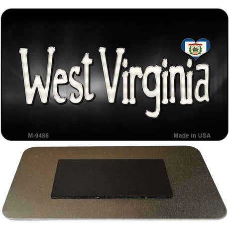 West Virginia Flag Script Novelty Metal Magnet M-9486