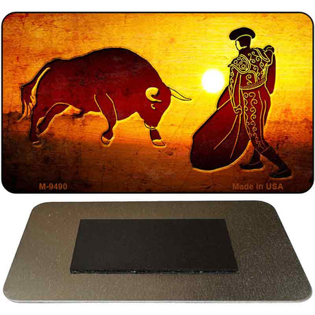 Bullfight With Sun Novelty Metal Magnet M-9490