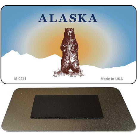 Alaska Bear State Blank Novelty Metal Magnet M-9511