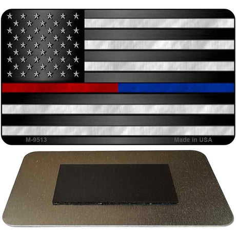 American Flag Police / Fire Novelty Metal Magnet M-9513