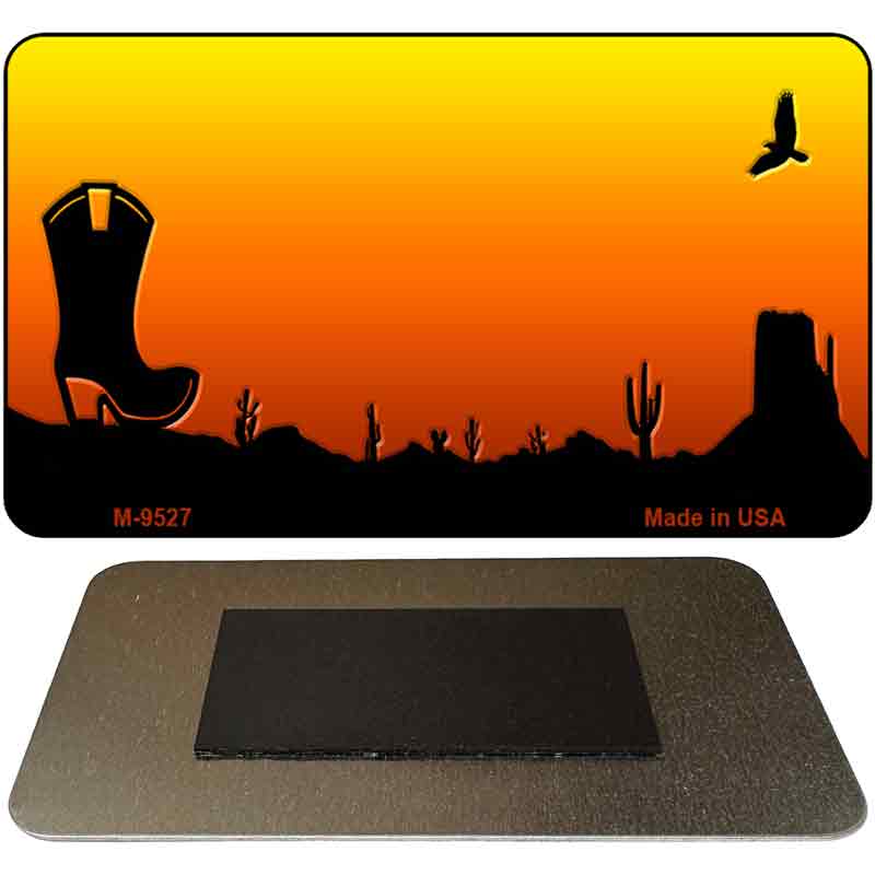 Boot Sunset Arizona Western State License Plate Tag Magnet M-9527