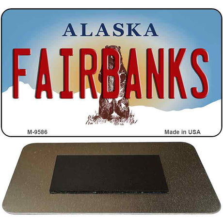 Fairbanks Alaska State Novelty Metal Magnet M-9586