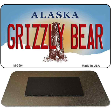 Grizzly Bear Alaska State Novelty Metal Magnet M-9594