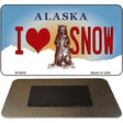 I Love Snow Alaska State Novelty Metal Magnet M-9600