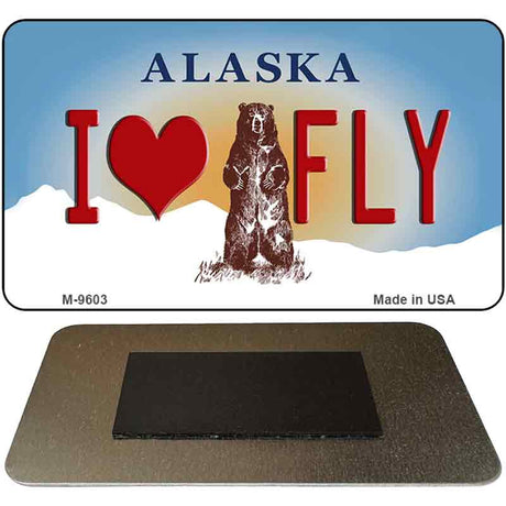 I Love Fly Alaska State Novelty Metal Magnet M-9603