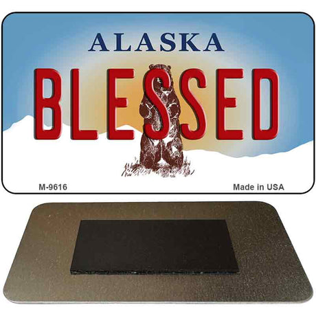 Blessed Alaska State Novelty Metal Magnet M-9616