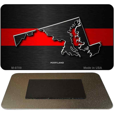 Maryland Thin Red Line Novelty Metal Magnet M-9709