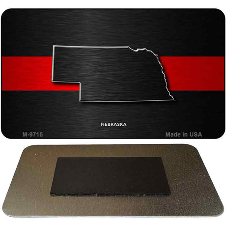 Nebraska Thin Red Line Novelty Metal Magnet M-9716