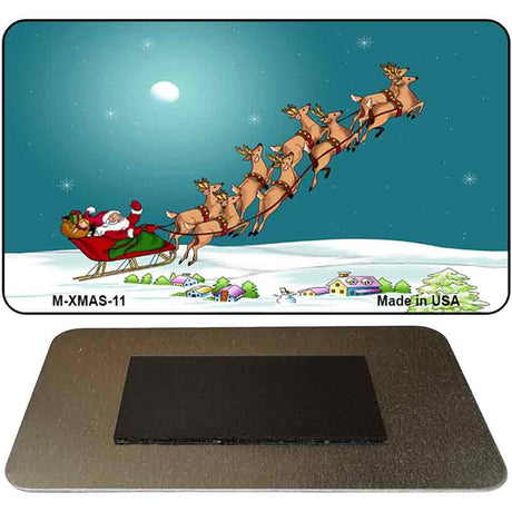 Santa And Reindeer Novelty Metal Magnet XMAS-11