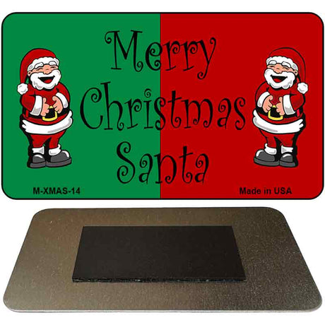 Green Red Santa Novelty Metal Magnet XMAS-14