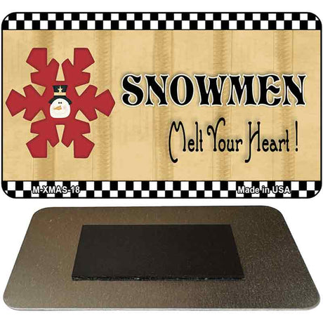 Snowflake Snowmen Melt Your Heart Novelty Metal Magnet XMAS-18