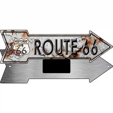 Rusty Route 66 Novelty Metal Arrow Sign 8" x 2.25" (MA)