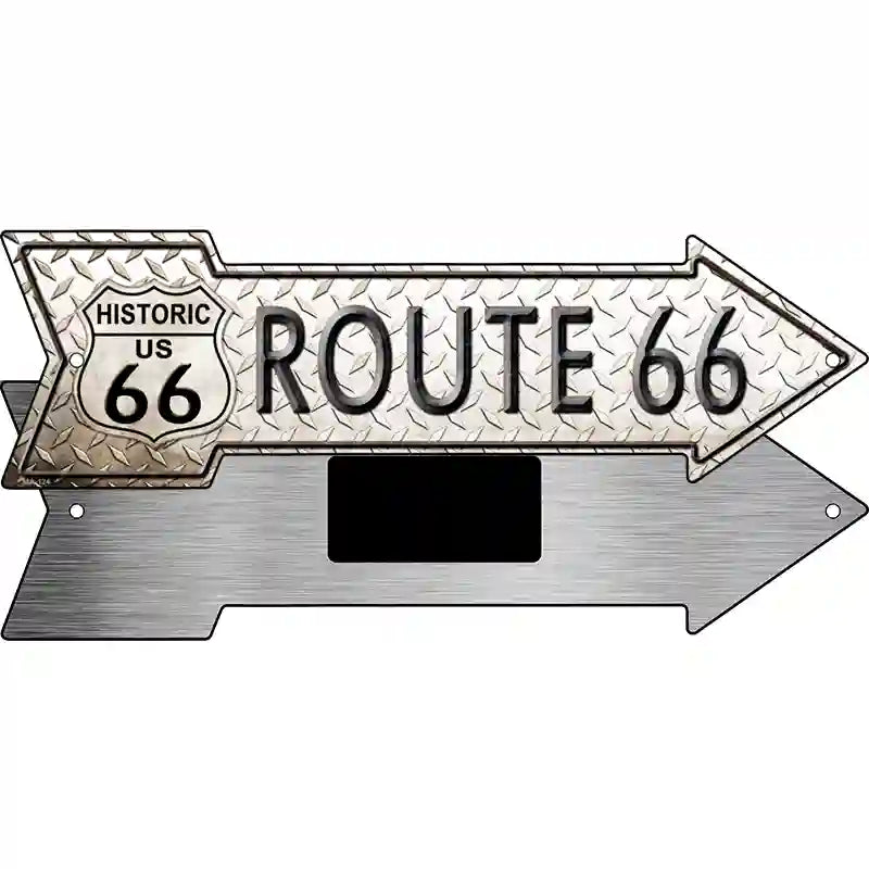 Diamond Route 66 Novelty Metal Arrow Sign 8" x 2.25" (MA)