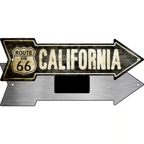 Vintage Route 66 California Novelty Metal Arrow Sign 8" x 2.25" (MA)