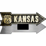 Vintage Route 66 Kansas Novelty Metal Arrow Sign 8" x 2.25" (MA)