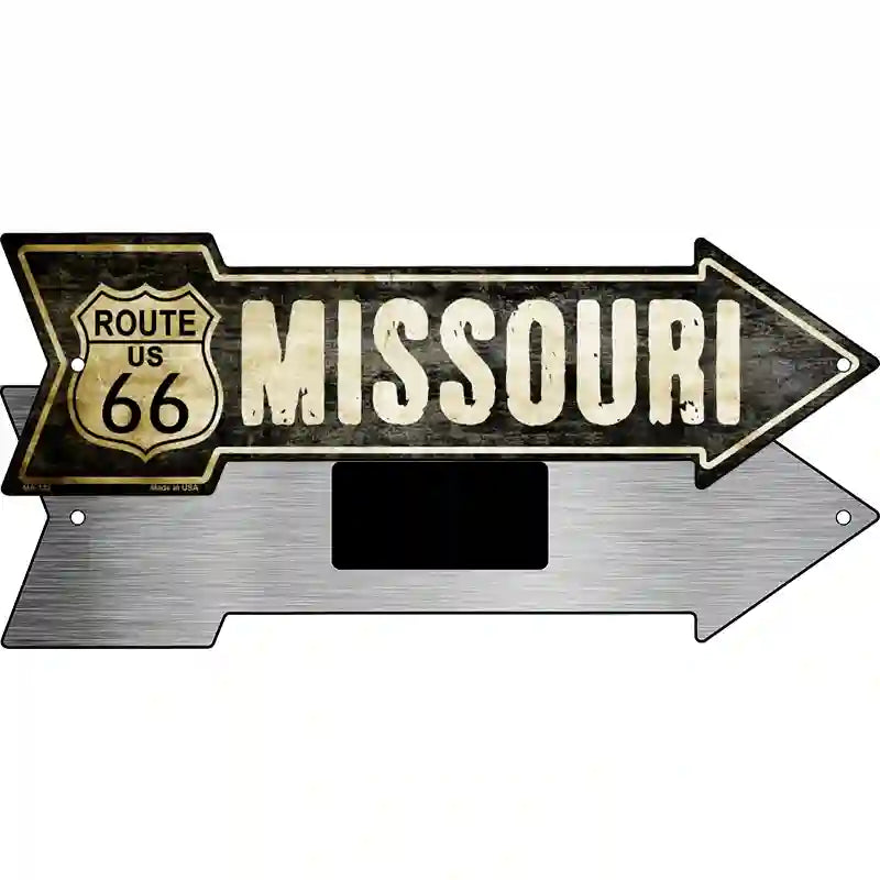 Vintage Route 66 Missouri Novelty Metal Arrow Sign 8" x 2.25" (MA)