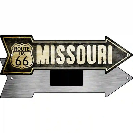 Vintage Route 66 Missouri Novelty Metal Arrow Sign 8" x 2.25" (MA)