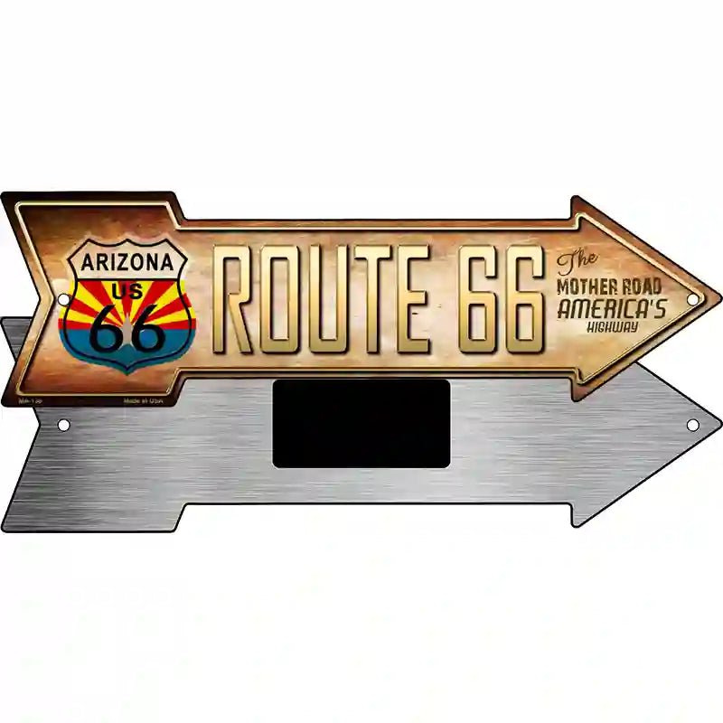 Route 66 Arizona Flag Novelty Metal Arrow Sign 8" x 2.25" (MA)