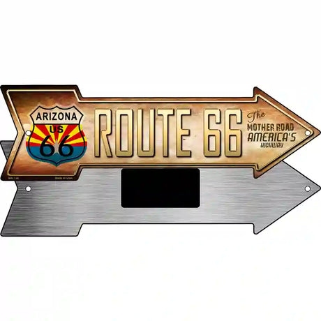 Route 66 Arizona Flag Novelty Metal Arrow Sign 8" x 2.25" (MA)