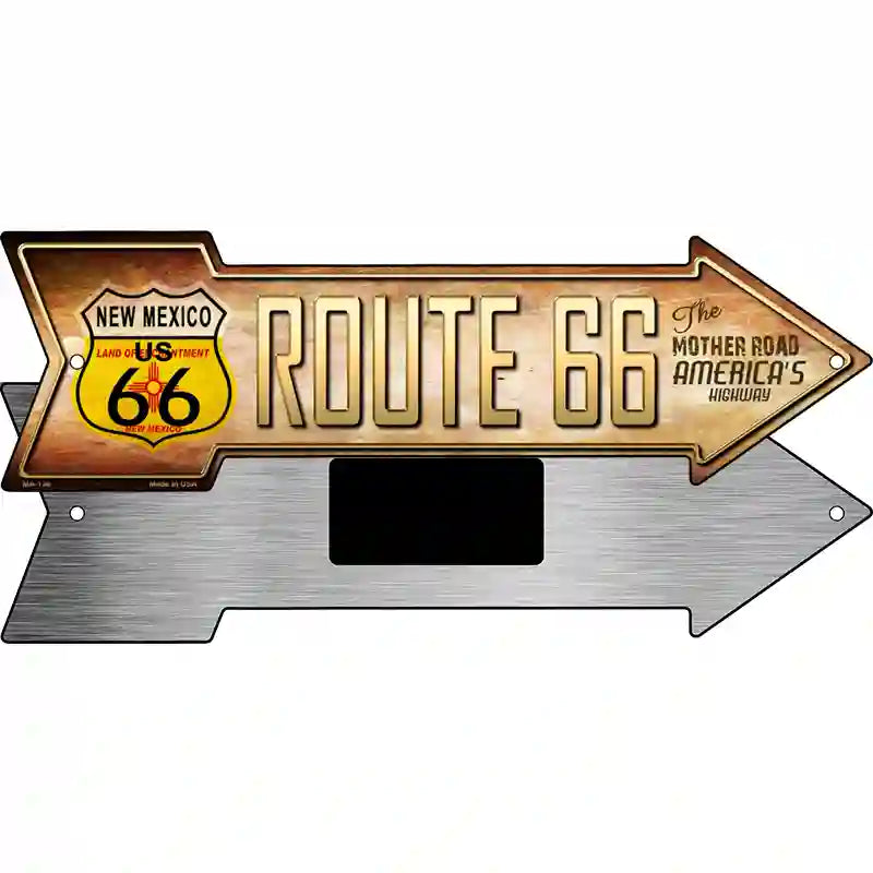 Route 66 New Mexico Flag Novelty Metal Arrow Sign 8" x 2.25" (MA)