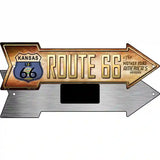 Route 66 Kansas Flag Novelty Metal Arrow Sign 8" x 2.25" (MA)