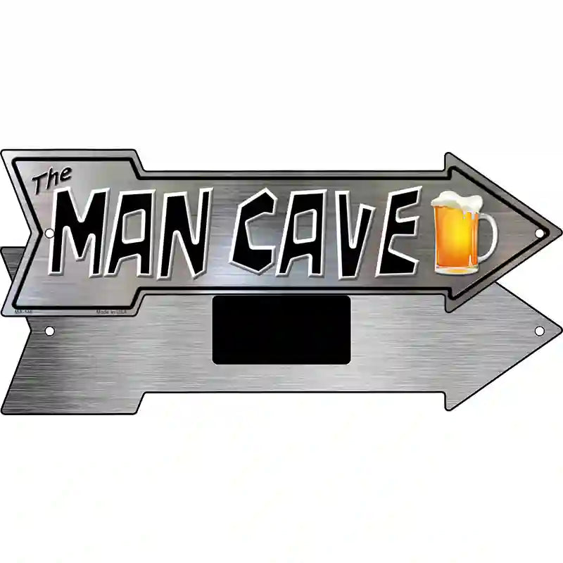 The Man Cave Novelty Metal Arrow Sign 8" x 2.25" (MA)