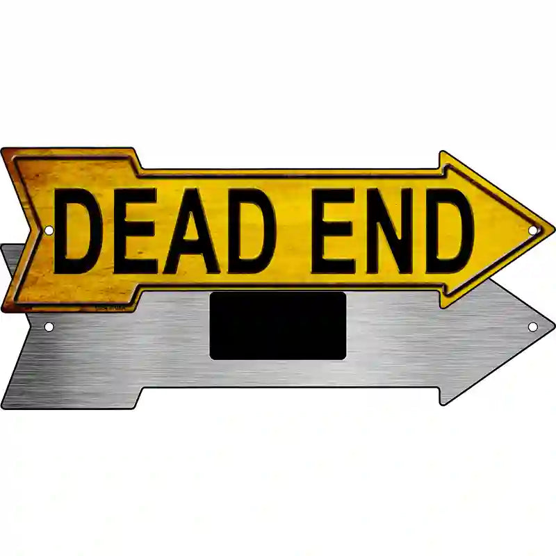 Dead End Novelty Metal Arrow Sign 8" x 2.25" (MA)