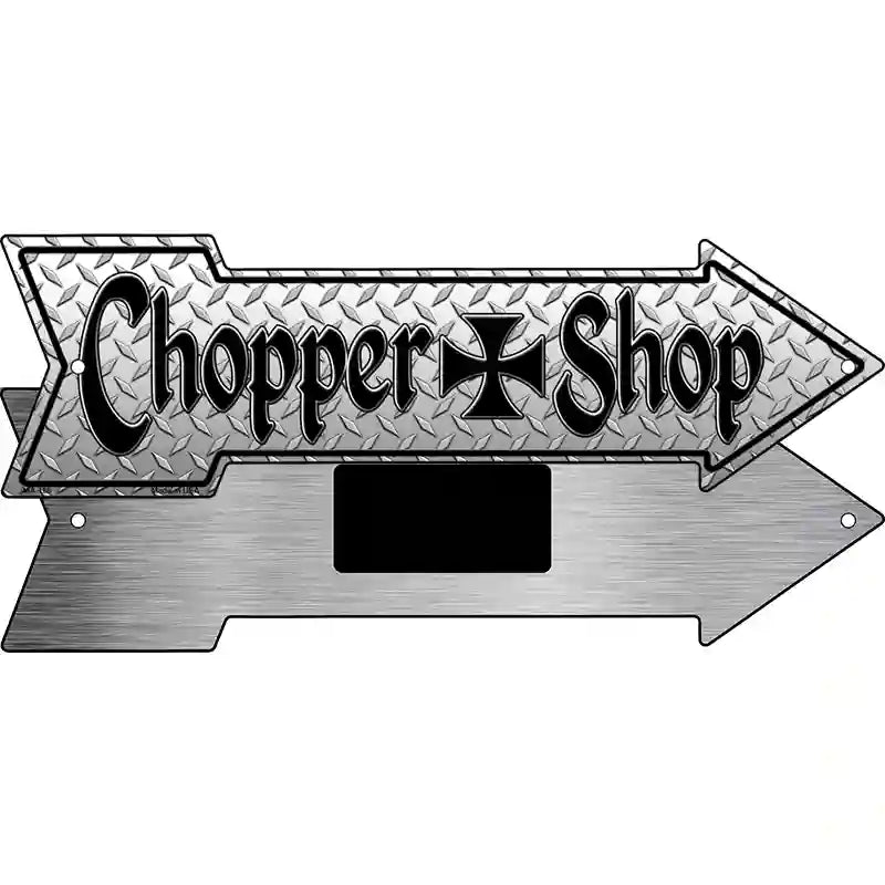 Chopper Shop Novelty Metal Arrow Sign 8" x 2.25" (MA)