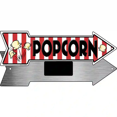 Popcorn Novelty Metal Arrow Sign 8" x 2.25" (MA)