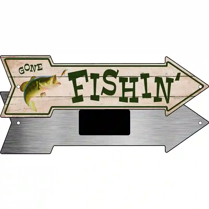 Fishin Novelty Metal Arrow Sign 8" x 2.25" (MA)