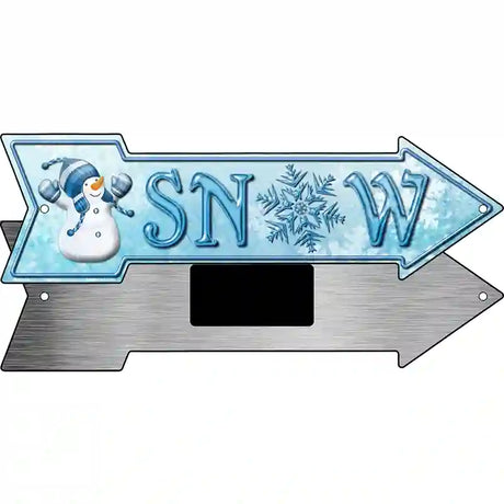 Snow Novelty Metal Arrow Sign 8" x 2.25" (MA)