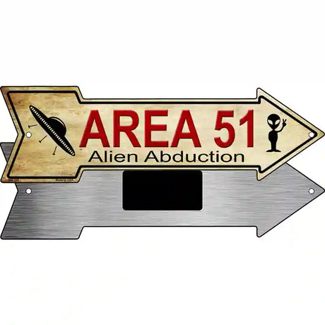 Area 51 Novelty Metal Arrow Sign 8" x 2.25" (MA)