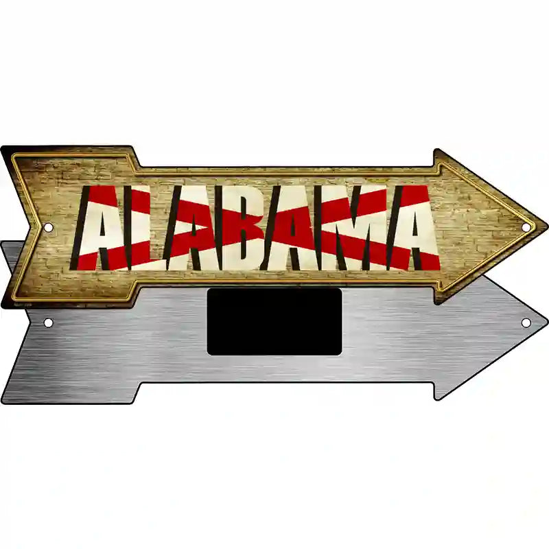 Alabama Novelty Metal Arrow Sign 8" x 2.25" (MA)