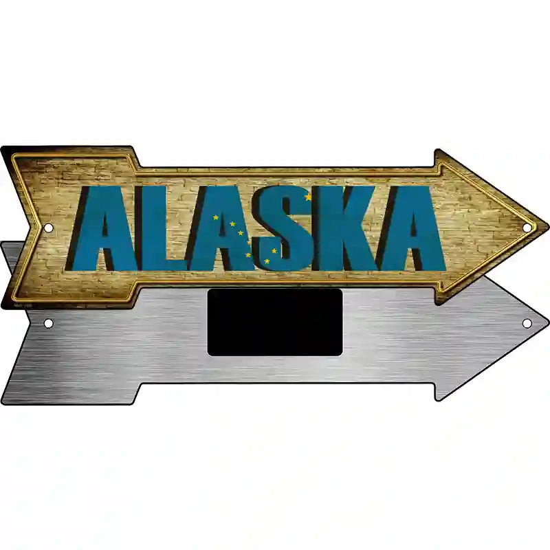 Alaska Novelty Metal Arrow Sign 8" x 2.25" (MA)