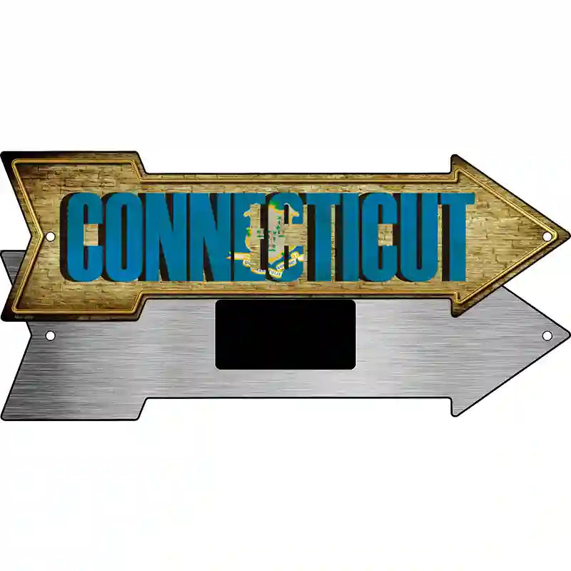 Connecticut Novelty Metal Arrow Sign 8" x 2.25" (MA)