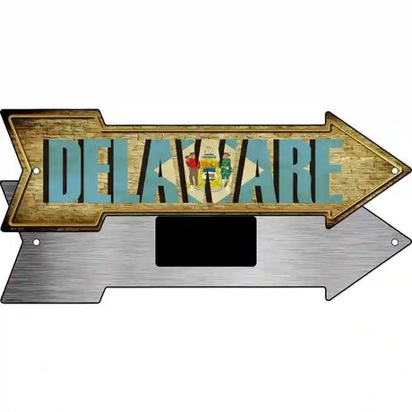 Delaware Novelty Metal Arrow Sign 8" x 2.25" (MA)