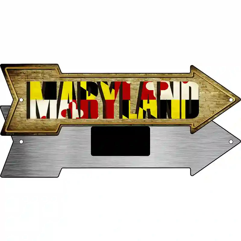 Maryland Novelty Metal Arrow Sign 8" x 2.25" (MA)