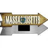 Massachusetts Novelty Metal Arrow Sign 8" x 2.25" (MA)