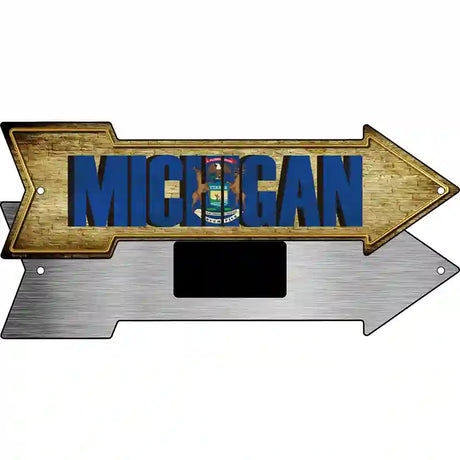 Michigan Novelty Metal Arrow Sign 8" x 2.25" (MA)