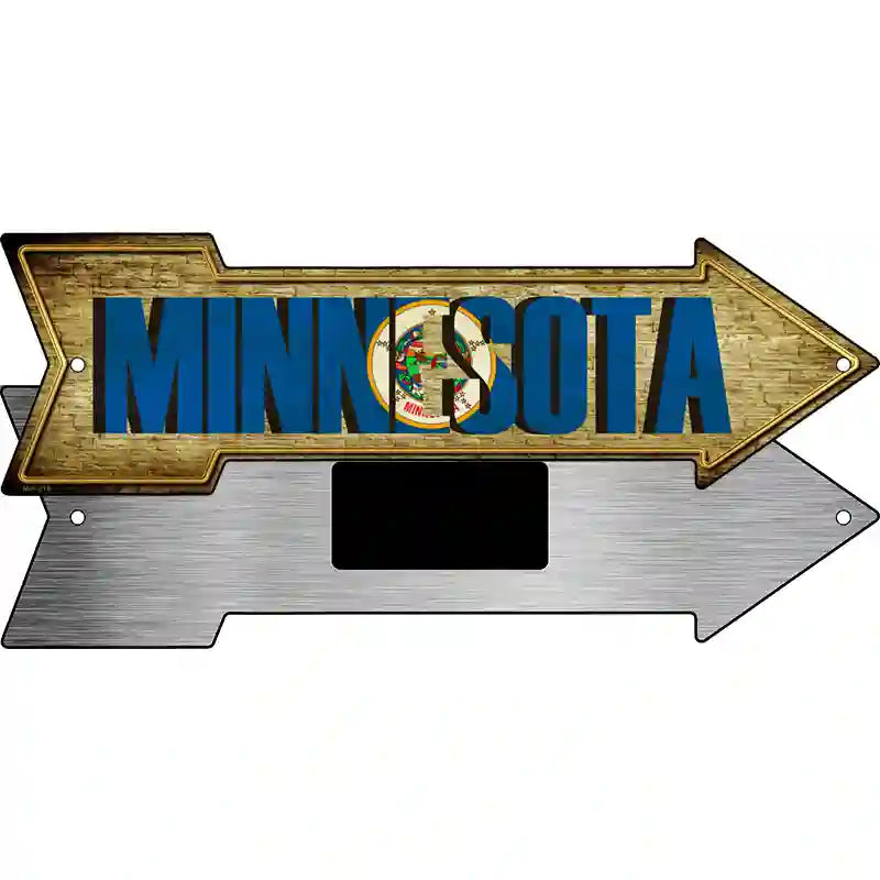 Minnesota Novelty Metal Arrow Sign 8" x 2.25" (MA)