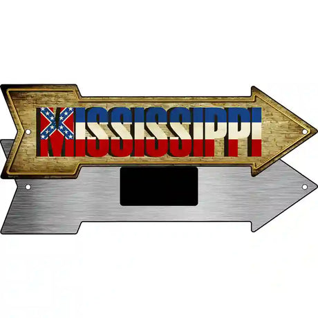 Mississippi Novelty Metal Arrow Sign 8" x 2.25" (MA)