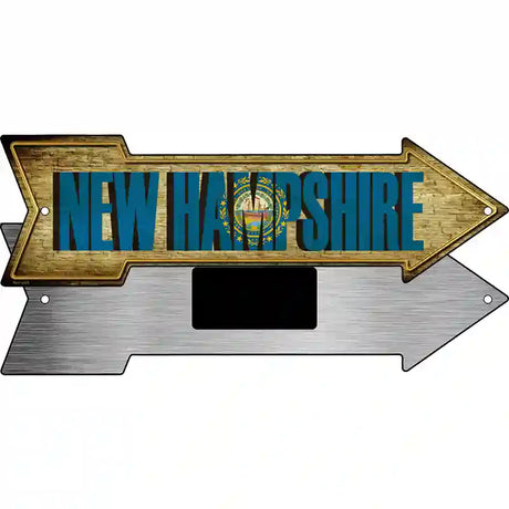 New Hampshire Novelty Metal Arrow Sign 8" x 2.25" (MA)