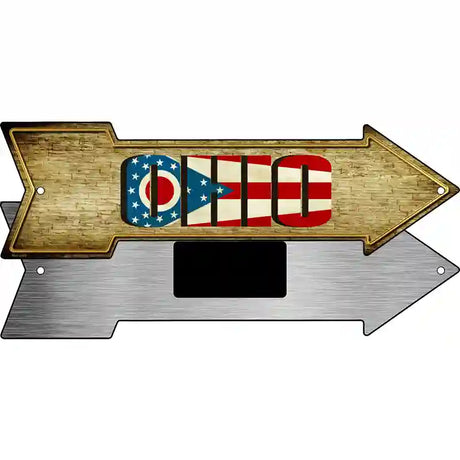 Ohio Novelty Metal Arrow Sign 8" x 2.25" (MA)