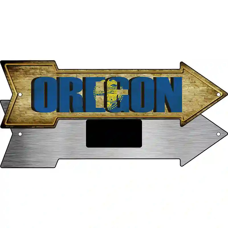 Oregon Novelty Metal Arrow Sign 8" x 2.25" (MA)