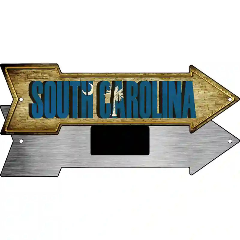 South Carolina Novelty Metal Arrow Sign 8" x 2.25" (MA)