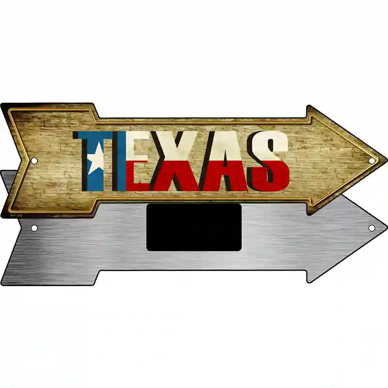 Texas Novelty Metal Arrow Sign 8" x 2.25" (MA)