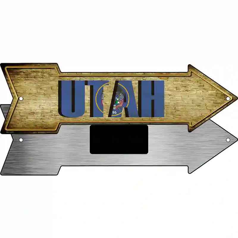 Utah Novelty Metal Arrow Sign 8" x 2.25" (MA)