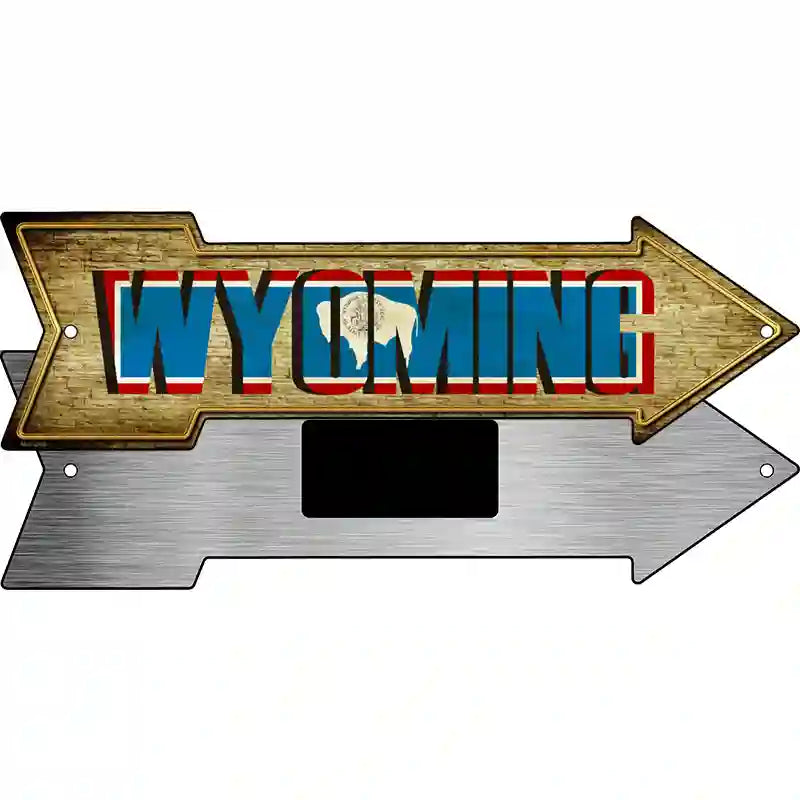 Wyoming Novelty Metal Arrow Sign 8" x 2.25" (MA)