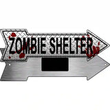 Zombie Shelter Novelty Metal Arrow Sign 8" x 2.25" (MA)