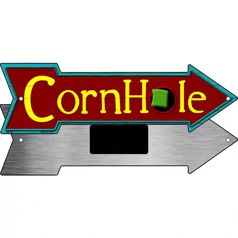 CornHole Novelty Metal Arrow Sign 8" x 2.25" (MA)